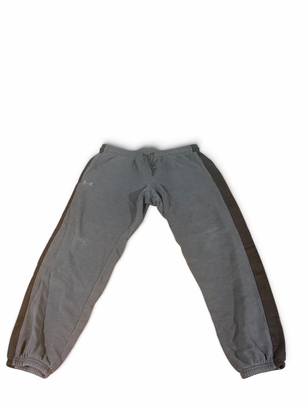 Under Armour Kids Gray Jogger Sweatpants with Black Side Stripes